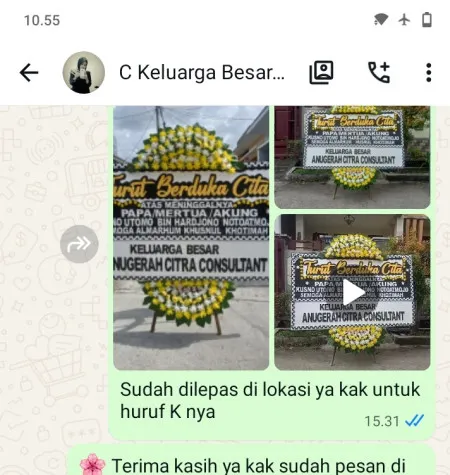 Pengiriman Papan Bunga Duka Sitiluhur Gembong